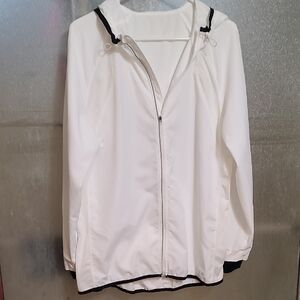 White Hooded Zip-Up Jacket